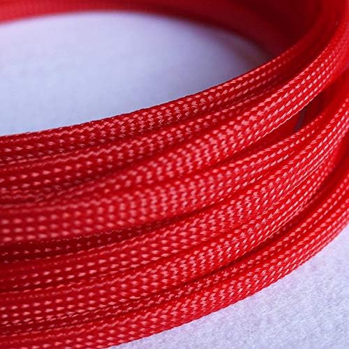 5/20/50/200 Meters Red - 6mm PET Expandable Sleeving High Density Sheathing Plaited Cable Sleeves - (Color: 50m Red)