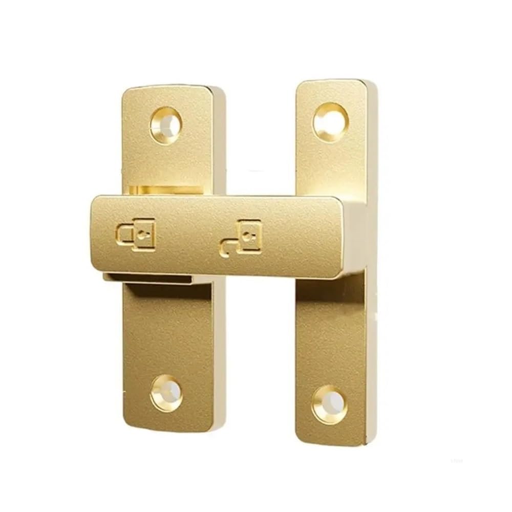 Dazhua Gold Heavy Duty Gate Bolt Latch, Foldable Lock For Fence Cabinet Barn(Gold)