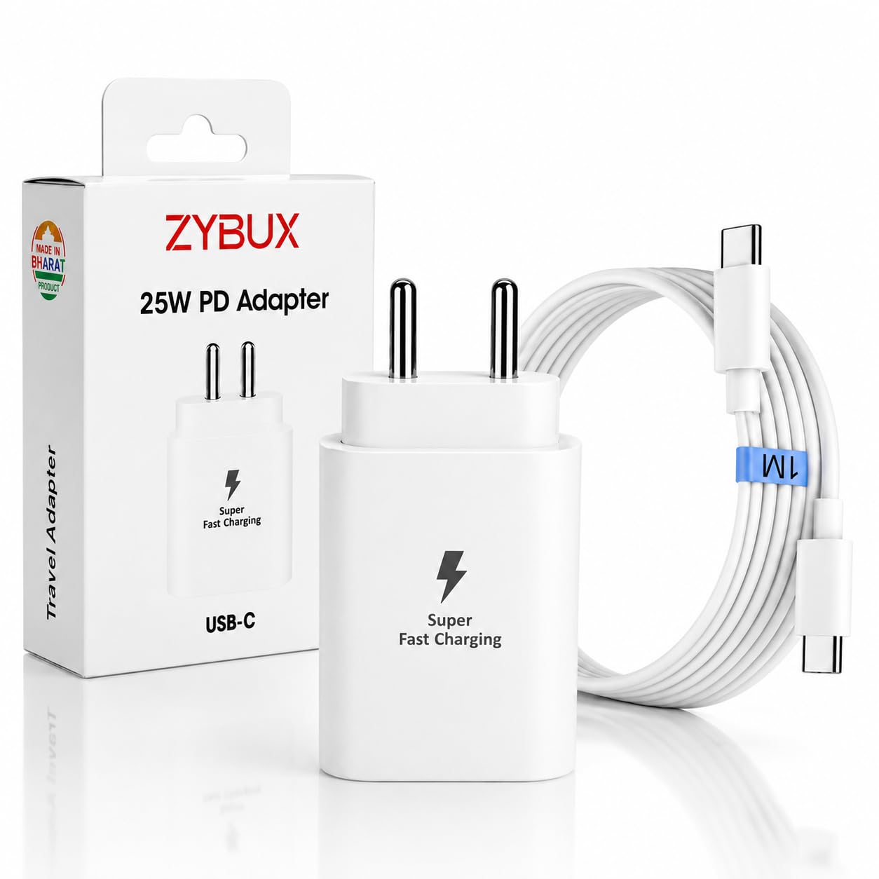 25W USB-C Fast Charging Adapter USB-C to C 1m Cable Compatible with Galaxy F36|A54|A27|A14 |A35|A56|M14|M15|M16|M17|M17e|M35|M56|M47|F14|F56| 25 Watt Superfast Charging Adaptor-image-16