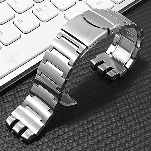 Bracelet acier 23mm remplacement à interface concave convexe ultra robuste