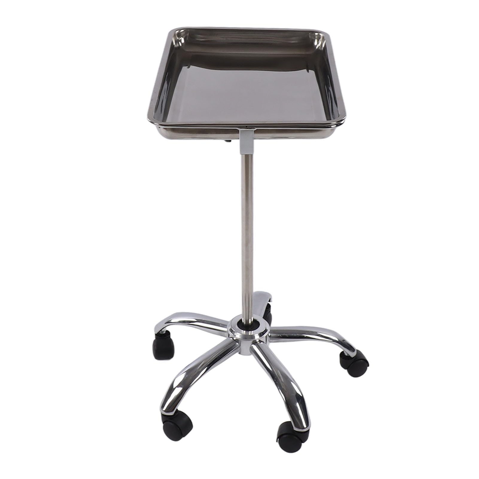 Plateau de Salon Relevable avec roulettes, Réglable en Métal en Acier Inoxydable, Mobile, pour Coiffeurs et Magasins Médicaux