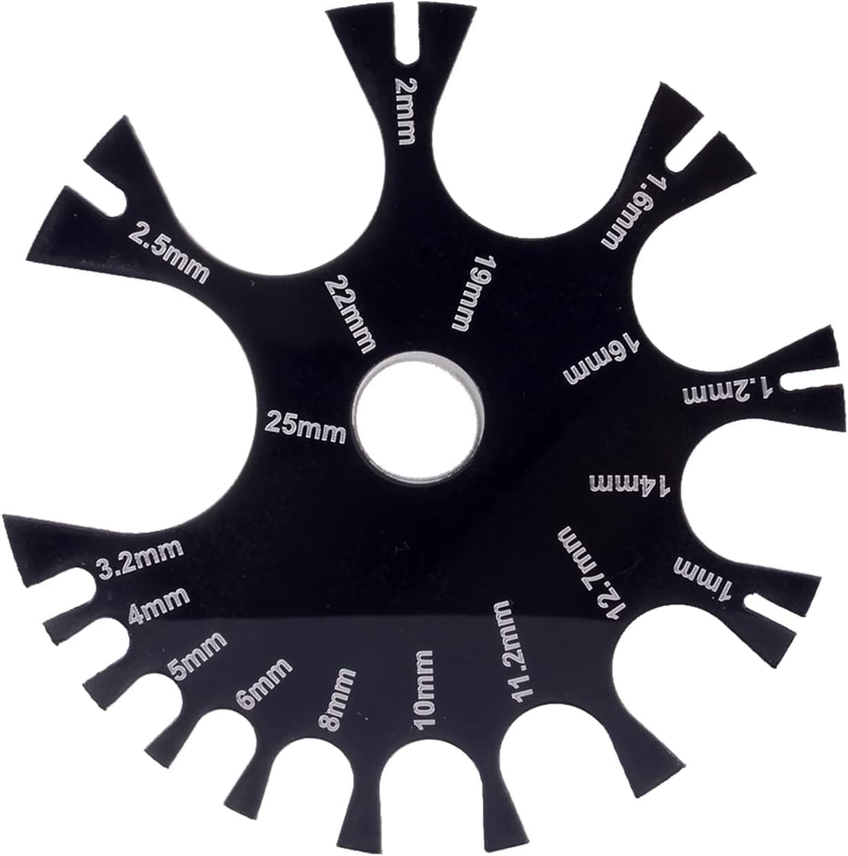 "Black Acrylic Wire Gauge Measuring Tool 1mm-25mm Wire Gauge Thickness Gauge Measurement Tester Ruler Gauge Measurement Wheel Gauge Diameter Tool