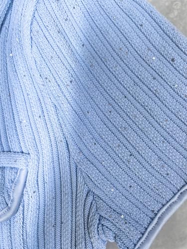 Women Polo Knitted Dress Short Sleeve Single Breasted Flower Button Knitting Sweater Mini Dresses2