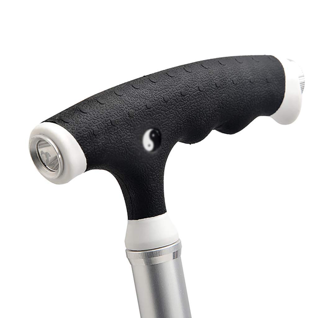 Taburete Plegable para bastón para Caminar, Silla Plegable, bastón Ligero retráctil con ángulo de luz LED para Personas Mayores, Viajes al Aire Libre, Taburete de Descanso para Pesca
