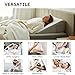 Bedluxe Wedge Pillow, 10 inch Bed Wedge Pillow for Headboard, Pillow Wedge for Acid Reflux Relief, Sleeping, Back Pain Relief, Snoring, Triangle Pillow Wedge - Cooling Memory Foam Top, White/Grey