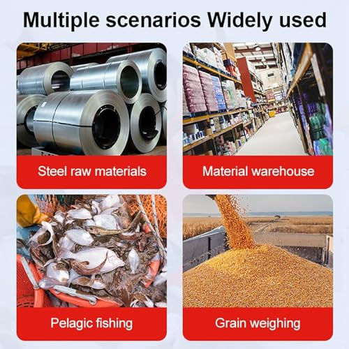 High Accuracy 1000KG Digital Crane Scale - Heavy Duty with LED Red/Green Display, Unit Conversion, Data Hold, Tare & Zero Functions for Construction, Travel & Fishing