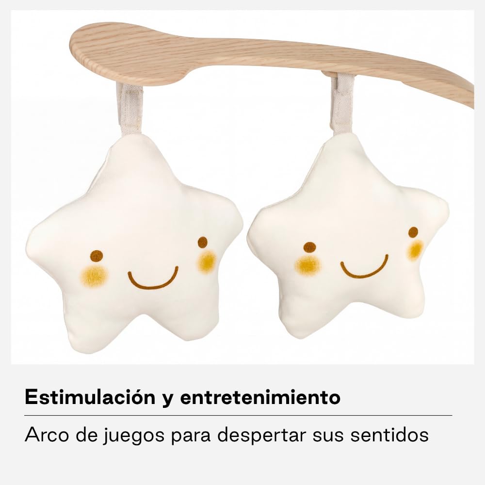 Jané Light, Hamaca para Bebé Desde 0 Meses, Hamaca Mecedora Ultraligera con Balanceo Natural, Barra de Actividades y Reductor, Tapizado Lavable, Beige