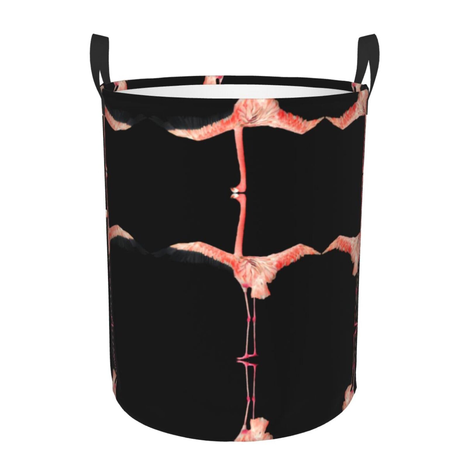 M Circular Hamper – Collapsible flamingo Print Laundry Basket