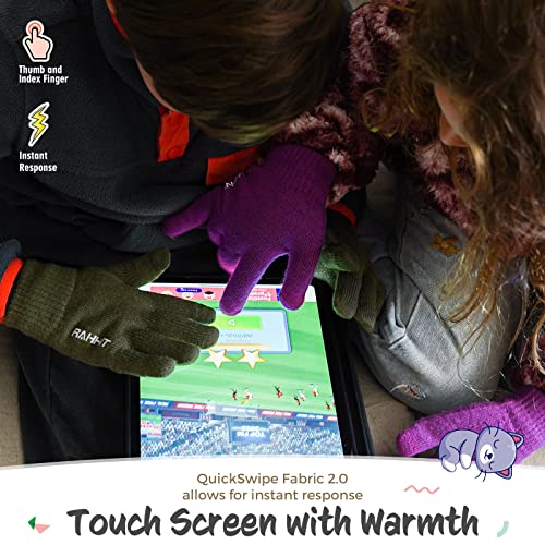 Image of Rahhint Kids Winter Gloves for Boys Girls Children Toddler Thermal Wool Knit Gloves with Insulated Fleece Lining Keep Hand Warm Gift