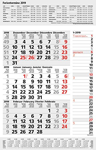 3-Monats-Planer Combi Grau 261019 2019: 3-Monatskalender groß I Wandplaner / Bürokalender mit Datu 3-Monats-Planer Combi Grau 261019 2019: 3-Monatskalender groß I Wandplaner / Bürokalender mit Datu