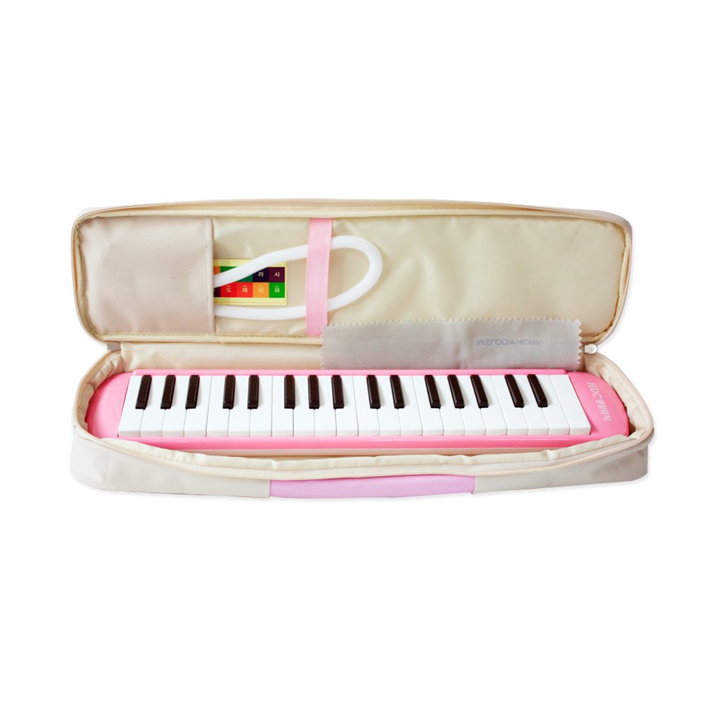 Youngchang 37 Piano Keys Students Melodica Musical Instrument with Carrying Bag / Made in Korea- Pink YM-NK37