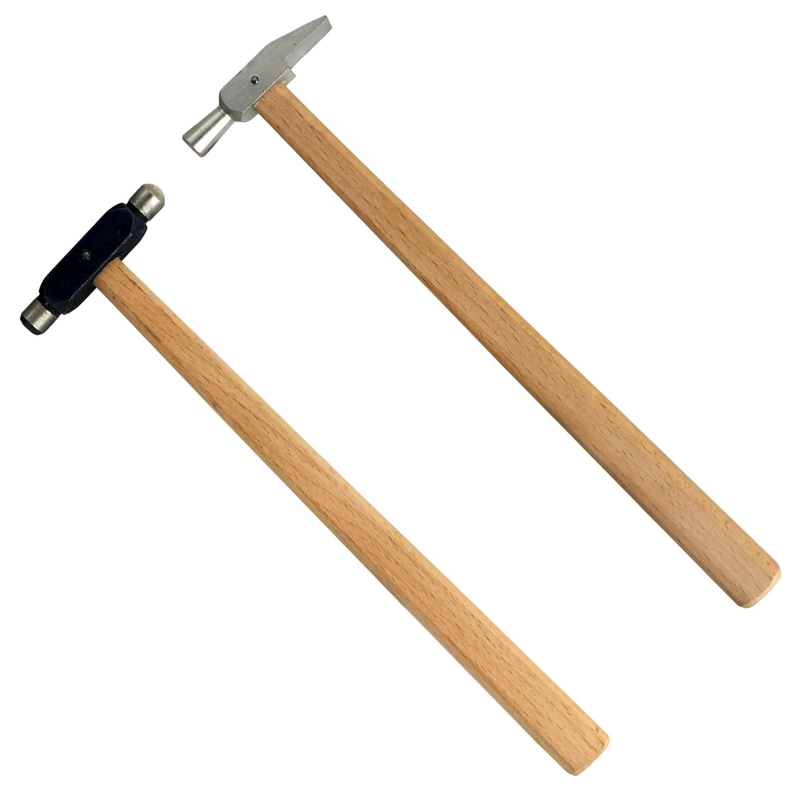 Tooltime 2 Piece Mini Precision Hammers Set | Swiss Style Watchmakers & Ball Pein Hammers With Hardwood Handles | Ideal For Jewellery Making, Watch Repair, Crafts And Hobbies