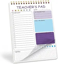 Bloco de planejamento do professor - Caderno de programação diária, agenda pessoal e de organização do trabalho para educadores (roxo)