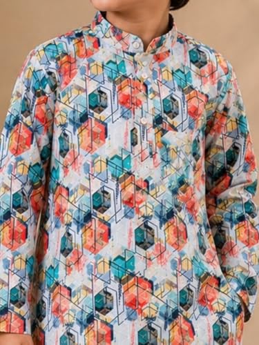 Image of superminis Boys Cotton Golden Embroidery Printed Full Sleeves Kurta with Pyjama Ethnic Wear Set (12-18 Months, Dark Green)