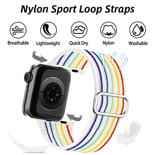 Chinbersky 5 Pack Solo Loop Armband Kompatibel mit Apple Watch Armband 49mm 45mm 44mm 42mm ,Verstellbare Dehnbare Nylon Stoff Sport Ersatz Herren Damen band für iWatch Ultra Series 8/7/6/5/4/3/2/1/SE - Image 3
