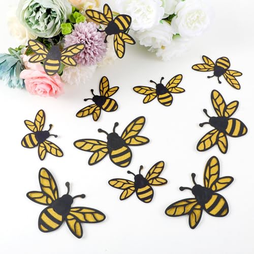 36 Pcs 3D Bee Wall Stickers Bee Wall Stickers 2 Sizes Glitter Honey Bumble Walls Decoration for Classroom Bees Themed Decals for Home Room Bedroom Living Party Decoratio Birthday Festival Gifts Yellow