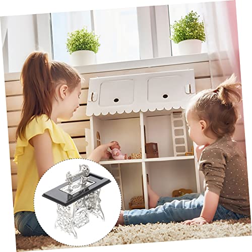 NUOBESTY 1 St Mini-naaimachine Mini Voet Naaimachine Poppenhuis Voetnaaimachine Mini Nep-naaimachine Rollenspel Voor Kinderen Accessoires Voor Poppenhuis Versieren Mechanisch Legering - Image 7