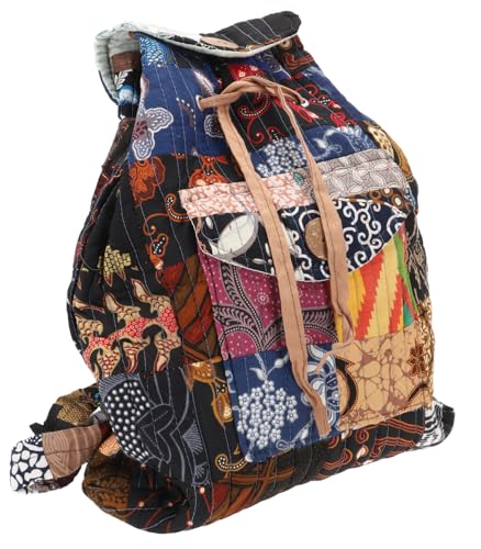 GURU SHOP Mochila Patchwork, Unisex - Adultos, Multicolor, Algodón, Tama�o:One Size, 40x35x13 cm, Mochilas y Bolsas de Deporte