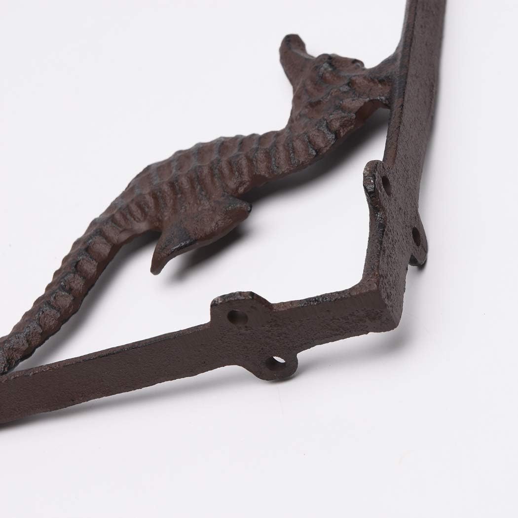 BRASSTAR Rustic Cast Iron Sea House Shelf Brackets Nautical Wrought Iron Wall Brackets Shelf Support Antique Replica Rust Color (2)