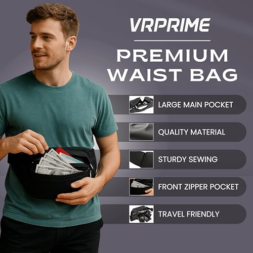 Image of Waist Bag for Men | Fanny Waist Pouch Pack, Travel Side Sling, Running & Riding a Bike