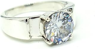 Mens Engagement Ring, Natural Cubic Zirconia Ring, CZ Ring, Silver Ring, 925 Silver Ring, April Birthstone Ring, Zirconia Stone Ring, Genuine Zircon Ring, Real Stone Ring