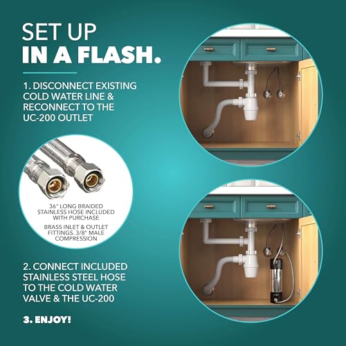CuZn Under Sink Water Filter Mounted Under Sink