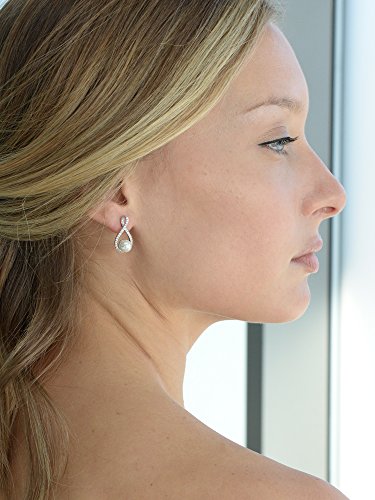Mariell Pearl Drop Earrings With Cubic Zirconia Crystals For Brides, Weddings, Mother's Day Jewelry Gift #TOP3