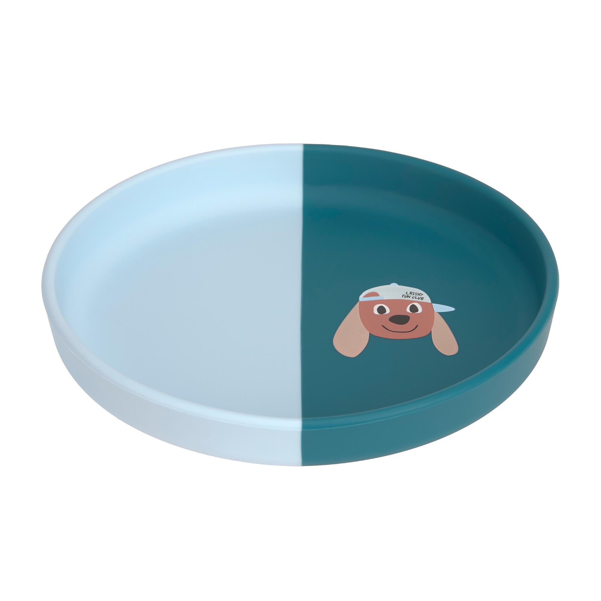 LÄSSIG Baby Silikon Kinderteller/Silicone Plate Tiny Team Dog