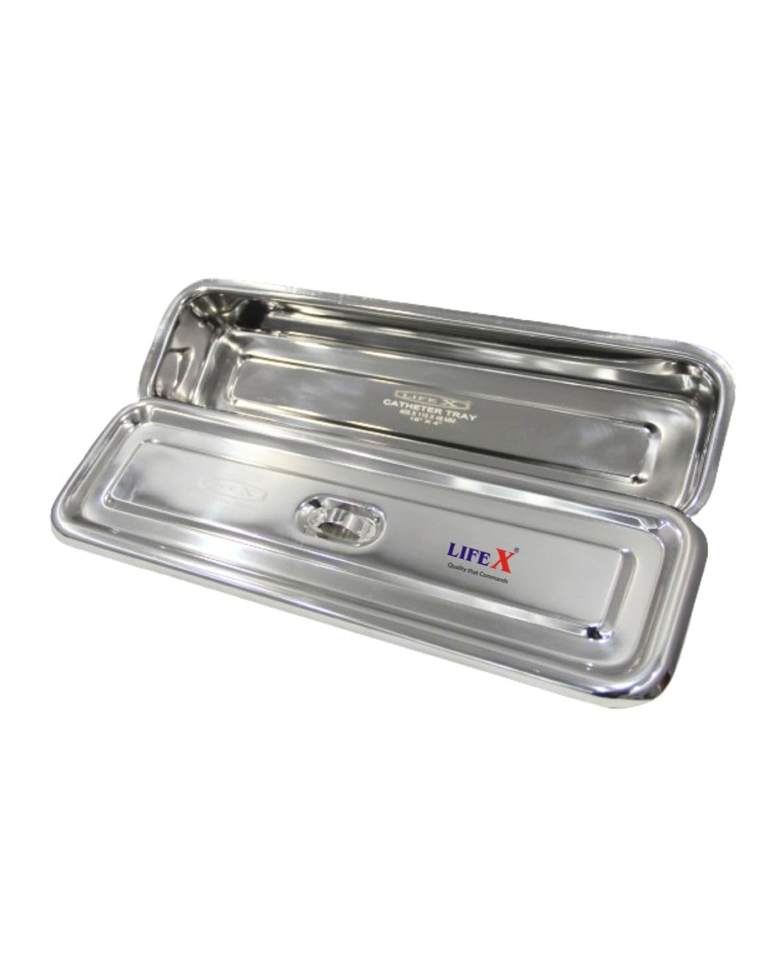 LIFEX Surgical Tray 16" x 4" (with cover) | Catheter Tray | Deluxe Quality Stainless Steel Heavy Tray (B0CRHJGF72) Amazon Price History, Amazon Price Tracker