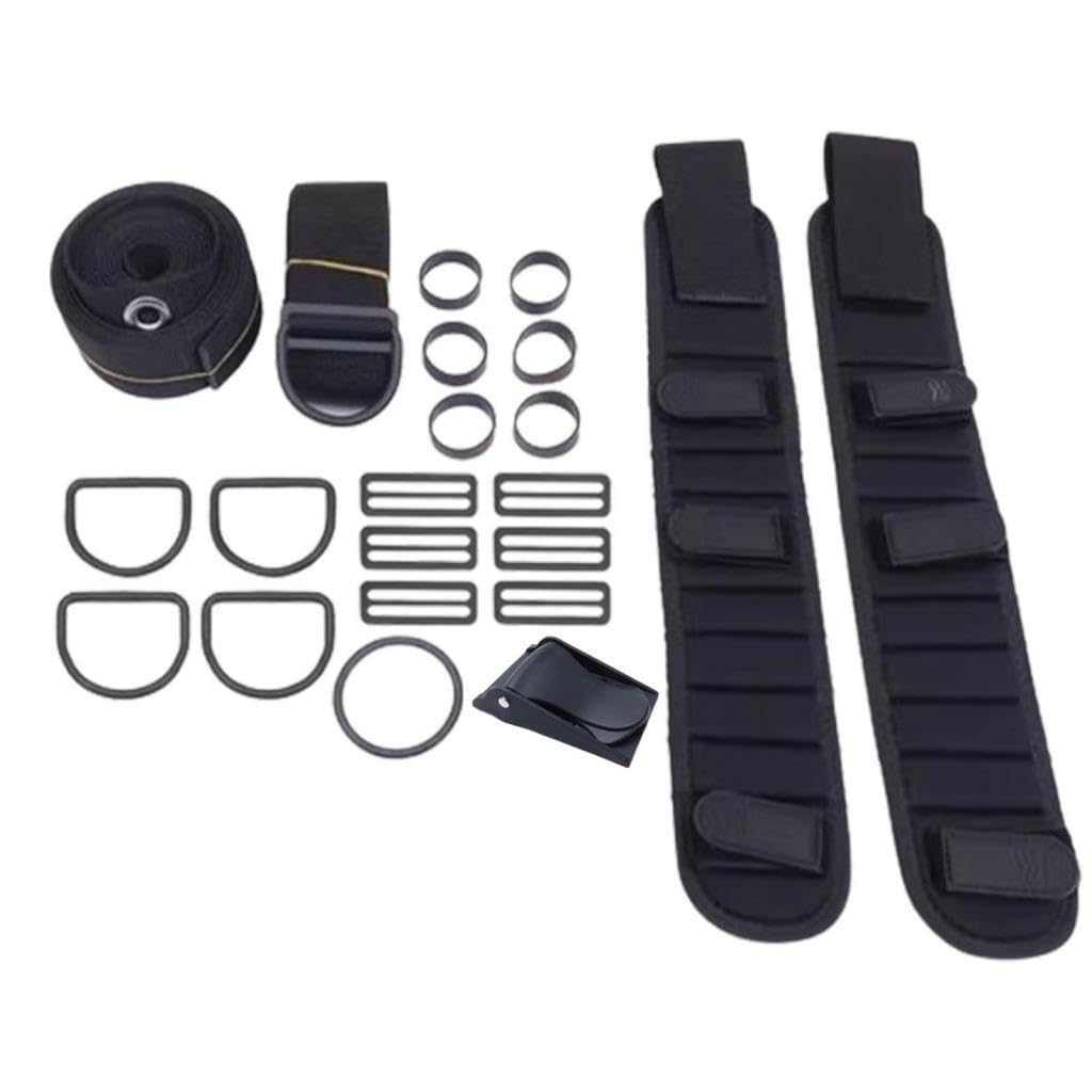 Anelli in Gomma Leggeri, Ampi Tri Glides, Pratico Set di | immersioni subacquee, comodo cinturino imbottito inguinale, kit di sostituzione per piastra posteriore per immersioni