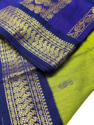 Image of Pure Kalyani Cotton Saree | Zari Border & Blouse Piece - Lata Gadwal Design | Traditional Saree