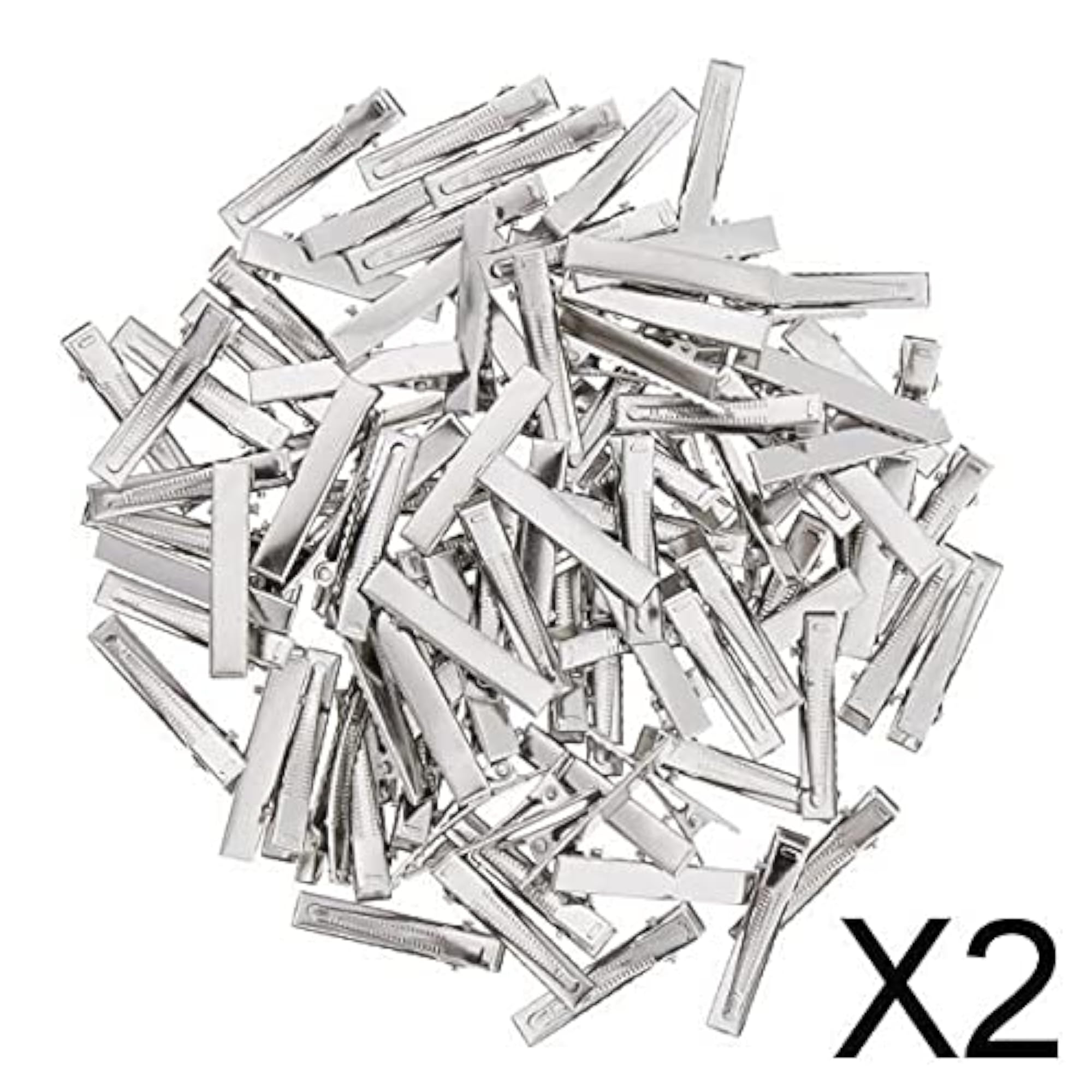 Flat Iron Single Prong Duck Alligator Hair Clips, 6x40mm