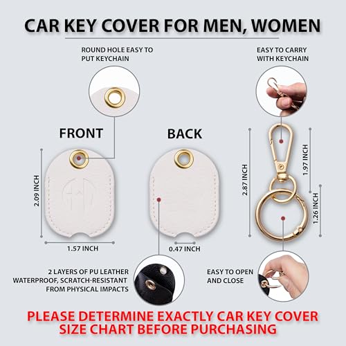Image of Leather Keys Sleeve for Broken Car Key Loop Replacement - Cute Keychain Cover - Protector, Holder for Men & Women