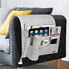 SIMBOOM Sofa Butler Sofa Bett Organizer mit 5 Taschen Hängeaufbewahrung für Handy Tabletten Zeitschriften Gläser Snacks Beutel – Hellgrau