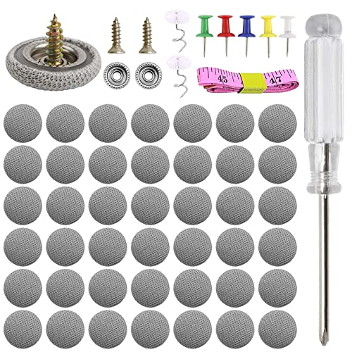 80 Set Car Roof Headliner Repair Kit 402 Pcs Rivets Repair ButtonAuto Roof Snap Rivets Retainer for Interior Ceiling Cloth Fixing Repair Buckle with Installation Tool (Grey Grid)