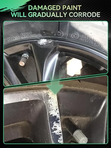 Image of Gloss Black Rim Touch Up Paint for Honda,Wheel Scratch Repair Kit for Curb Rash, Rim Repair Kit Color Match Honda Gloss Black Wheel Paint,Long lasting, Resists Water, Uv Rays
