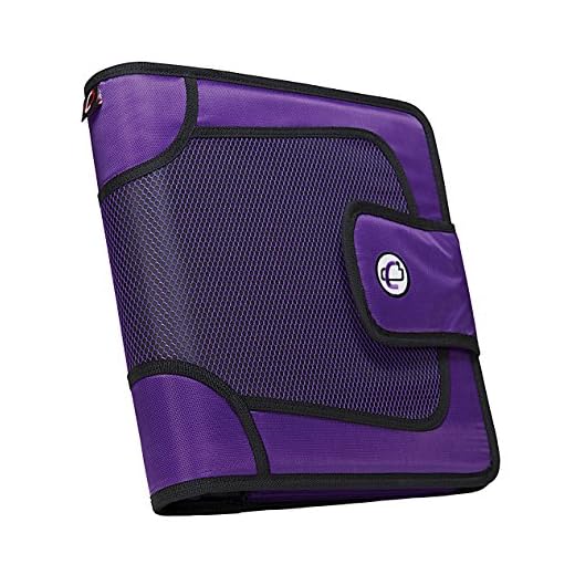 Case-it Open Tab Velcro Closure 2-Inch Binder with Tab File, Purple, S-816-PUR-18