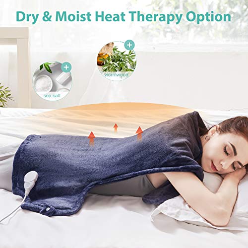 Homech Heating Pads for Back Pain and Cramps, 35 x 27 Inch Electric Heating Wrap for Neck and Shoulders, Dry & Moist Heat Therapy, 6 Heat Settings, Fast-Heating Technology, Auto Shut-Off, 1 Count