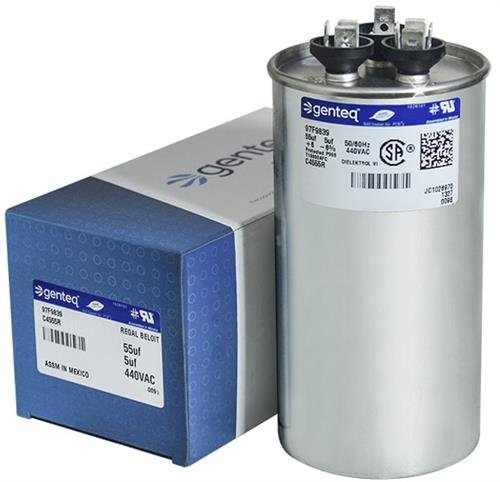 69M6601 - 55 + 5 uf MFD 440 Volt VAC - Lennox Round Dual Run Capacitor Upgrade