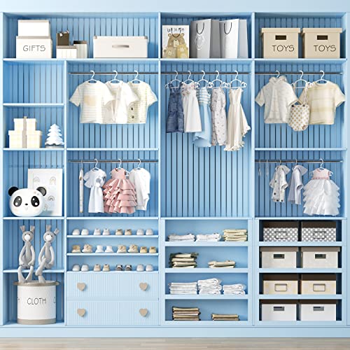 GoodtoU Baby Hangers, 60 Pack Baby Clothes Hangers for Closet Kids Plastic Hangers Toddler Infant Nursery Child Small Children (White)