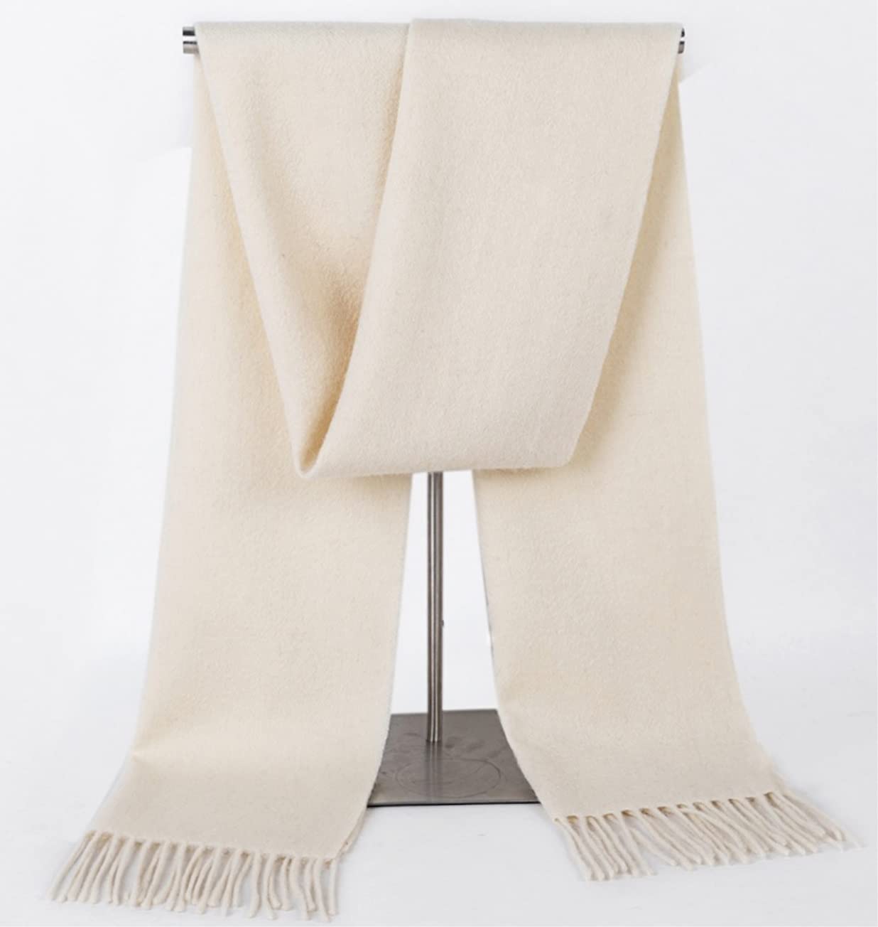 Bufanda Bufandas Para Clima Frío Bufanda De Invierno Moda Borla Lana Pura Mantiene El Calor Color Puro Grande
