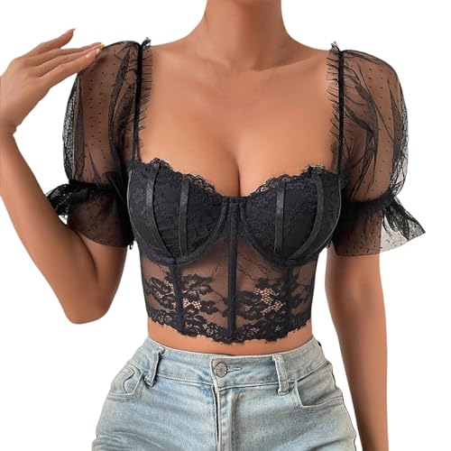 Corset femme dos nu en dentelle pour briller lors de vos soirées en club