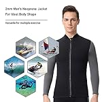 REALON Wetsuits Top Jacket Women Men 2mm Neoprene Long Sleeve Shirt 3mm Front Zipper Vest Wet Suit Keep Warm for Adult Youth Kids Diving Surf Swim Water Sports - Image 2