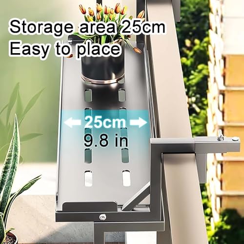 Table de balcon pliable et suspendue 120 cm pour aménagement petit espace - 5