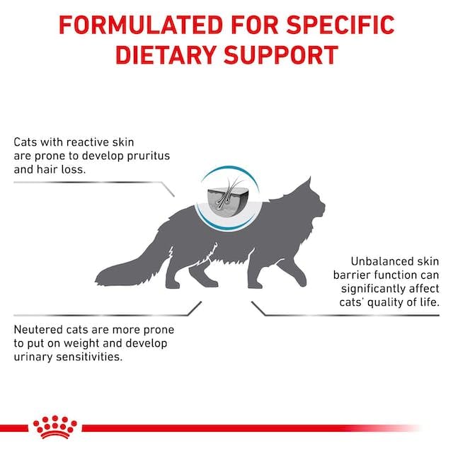 Royal Canin Veterinary SKIN & COAT | 1,5 kg | Diät-Alleinfuttermittel für kastrierte Katzen | Zur Unterstützung der Hautfunktion bei Dermatose und Haarausfall