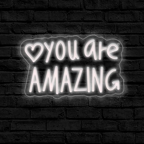 Image of You Are Amazing Neon Sign,Classroom Teen Room Wall decorations | Silicone Light Strips, Acrylic Sheets,USB Interface,Size: 13.6 in* 8.4 in,Wall Decorations in Classrooms and Teengirls' Rooms