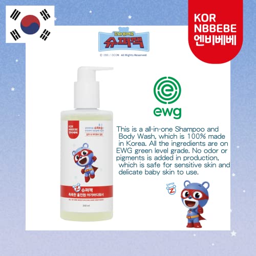 Nbbebe Korea Baby Skin Care | Baby Shampoo & Body Wash 2In1 | Sensitive & Dry Skin | Hypoallergenic Ewg Ingredients | 100% Korea-Made | Best Gift For Newborn | 128Ml #TOP1