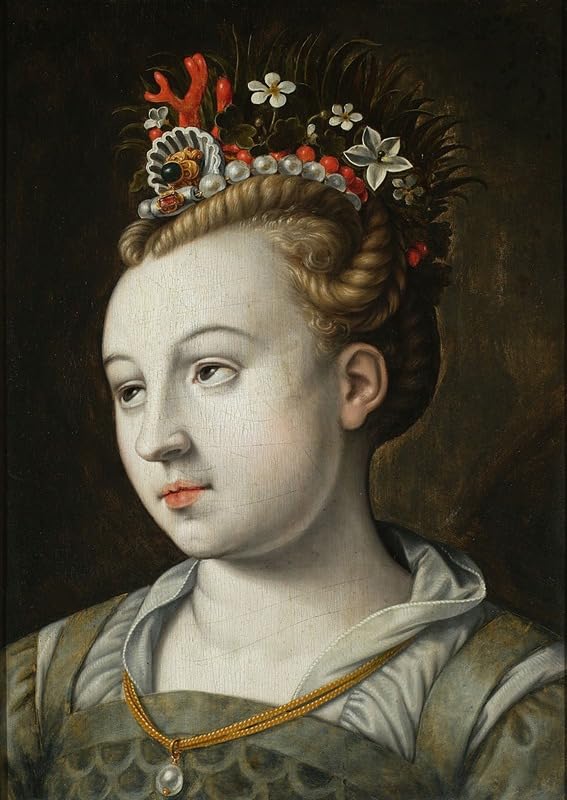 Głowa kobiety z oczami patrzącymi w górę (1580) plakat wydruk autorstwa Bernaert de Rijckere (24 x 36)