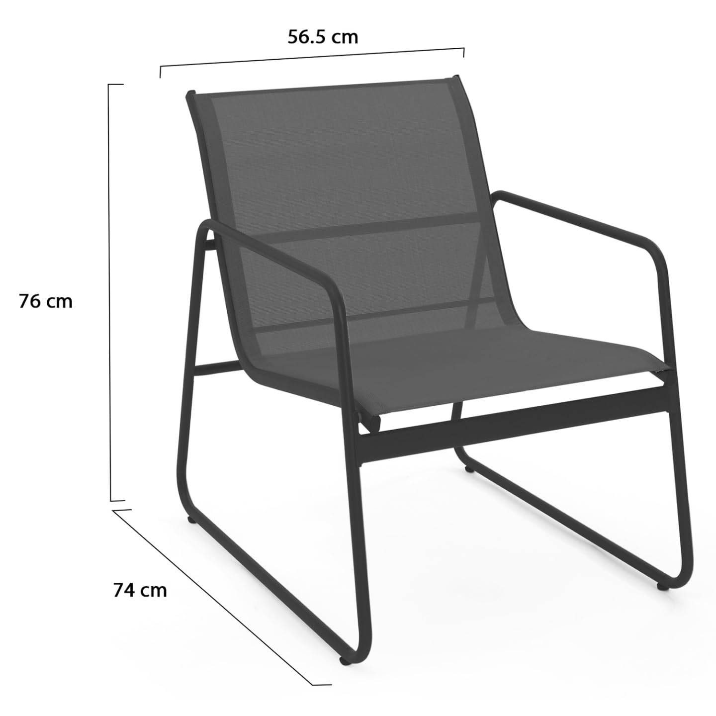 IDMarket - Salon de Jardin Bas Malaga 4 Places avec canapé, fauteuils et Table Gris Anthracite