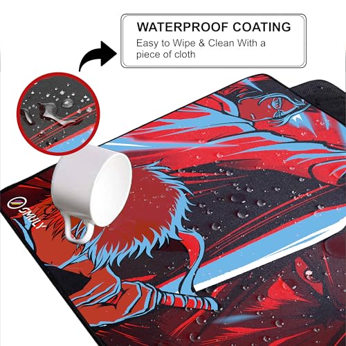 Image of Samurai Warrior Mouse Pad 12x32 Inch 3mm Extended Gaming Desk Mat with Anti-Slip Rubber Base Mousepad for Smooth Surface Desk pad for PC & Laptop Use Waterproof & Stiched (Multicolour) Deskpad